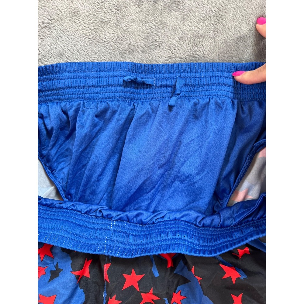 Nike Dri-Fit Running Shorts Womens 2X Black Red 10K American Stars & Stripes - Picture 9 of 10